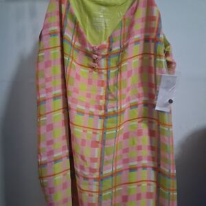 New York & Company Multicolor Plaid Top